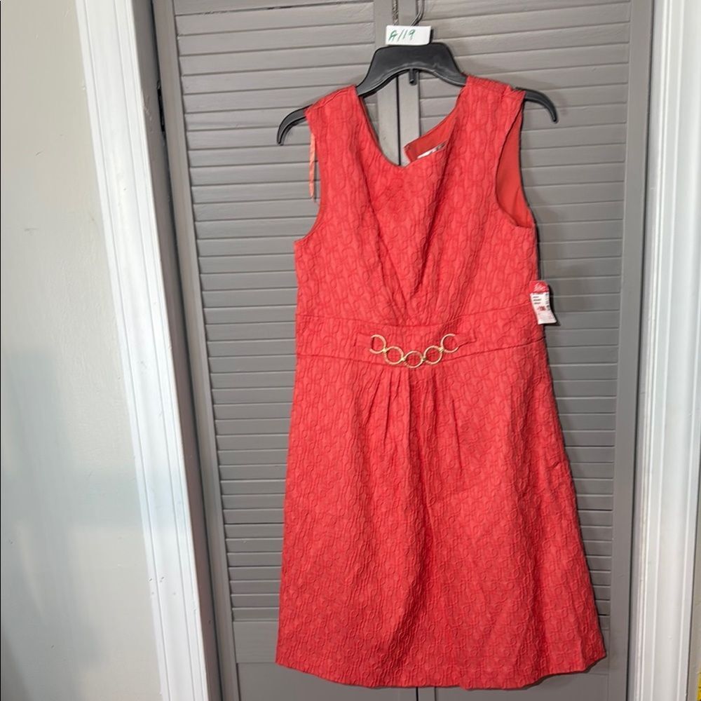 Sandra Darren Pink Embellished Sleeveless Mini Dress